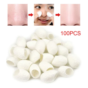 

100 pieces of silk cocoon Natural silk worm balls purifier bleach exfoliating blackhead remover care Facial skin