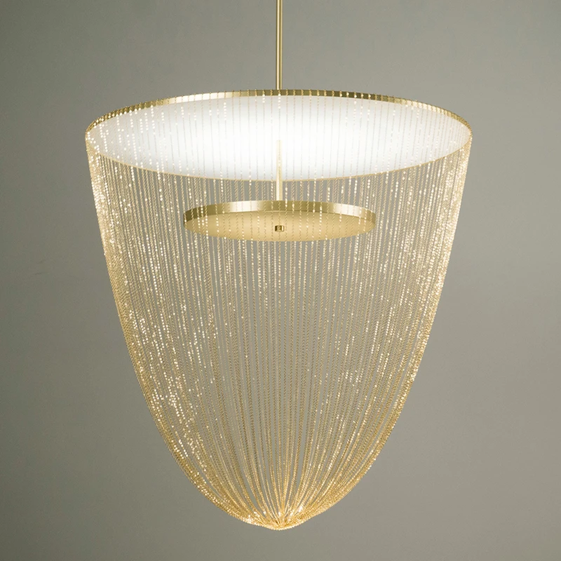 

Nordic Creative Gold Chain Pendant Lights Living Room Dining Room Kitchen Home Decor Hanging Lamps Iron Art Decor Light Fixtures