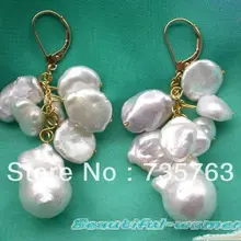 Xiuli 0020 22 ММ белый лист кеши Reborn ЖЕМЧУЖИНА МОТАТЬСЯ СЕРЬГИ 14KGP