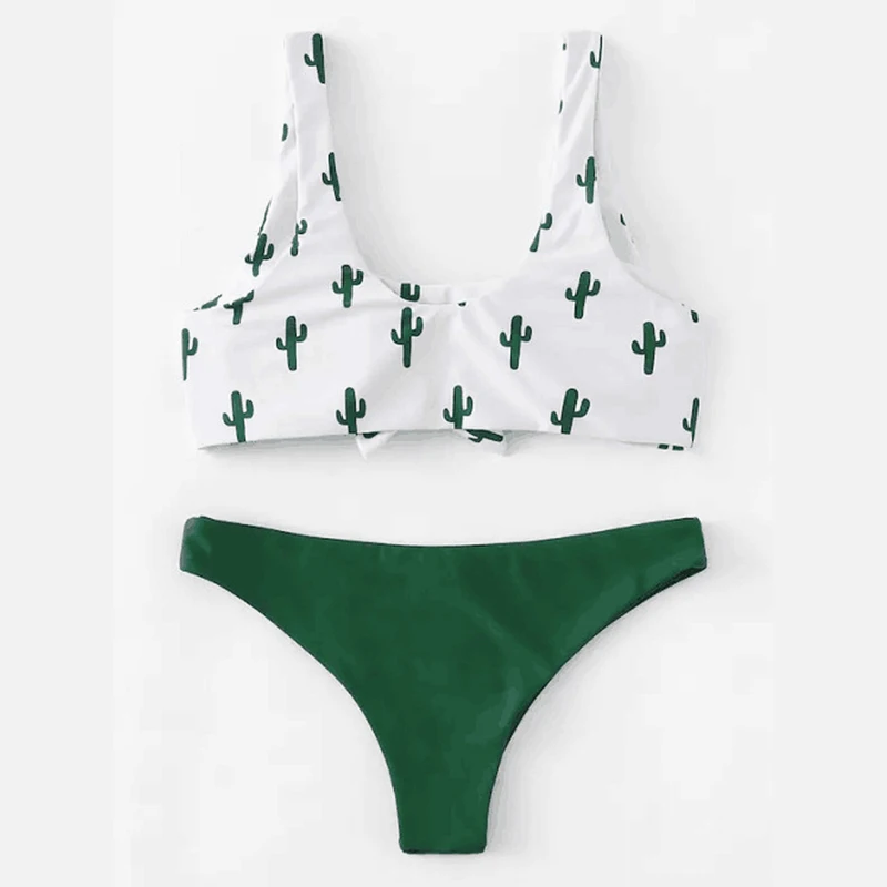 

Aipbunny Cactus Printed Padded Brazilian Bikinis maillot de bain femme 2019 Mayo Swimwear Women Bathing Suit Swimsuit biquinis
