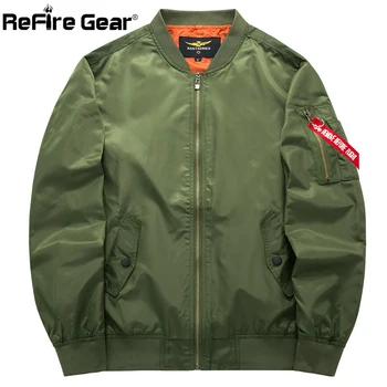 

ReFire Gear MA1 Army Pilot Bomber Jacket Men Spring Military Style Tactical Flight Jackets Autumn Thin Airborne Motorcycle Coat