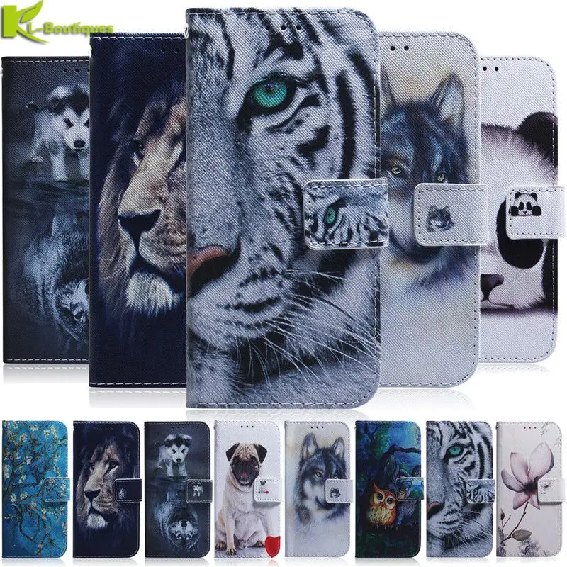

Flip Leather Case on sFor Xiaomi Redmi Note 7 Case Luxury Painted Animal Wallet Cover for Xiaomi Redmi Note 7 Phone Cases Coque