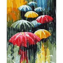 Безрамный зонтик DIY живопись по номерам абстрактная Современная Настенная живопись на холсте уникальный подарок для украшения дома 40x50 см