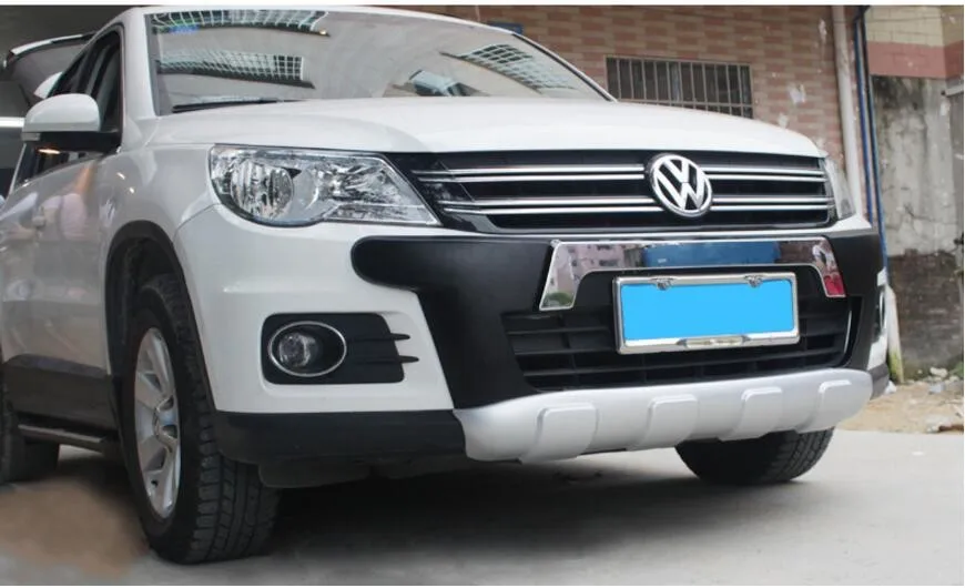 Подходит для Volkswagen VW Tiguan 2009-2012 передний+ задний бампер диффузор бамперы для губ защитная накладка АБС хромированная отделка 2PES