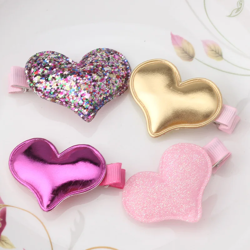 Babys Metal Color Shiny Star Children Accessories Hairpins Glitter Leather Hair Ornaments Barrettes Girls Headbands Hairclips