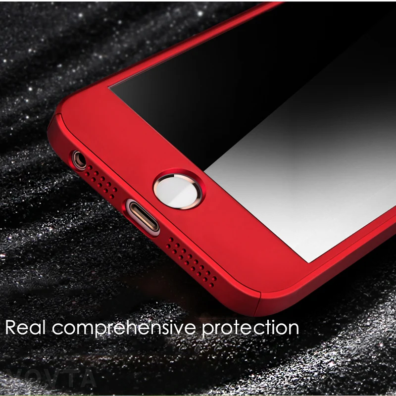 VOVTA 360 Degree Full Cover Case For iPhone 5s 5 SE With Tempered Glass Case cover For iphone 5s 5 SE Phone bag Capa Coque1