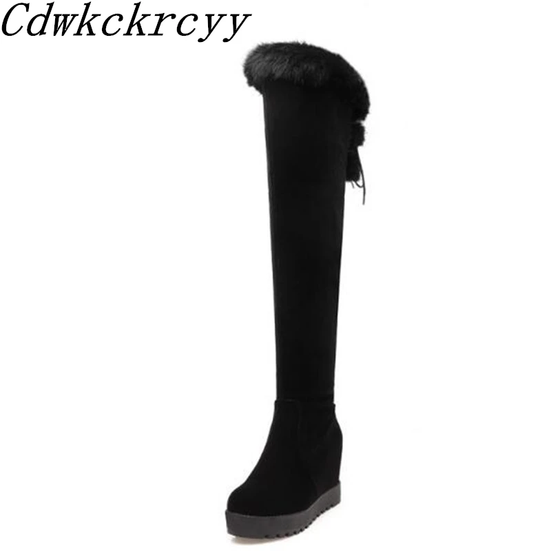 Women Boots Autumn winter New style fashion Grind Internal increase long and tube-shaped Over the knee Cashmere thickening Boots