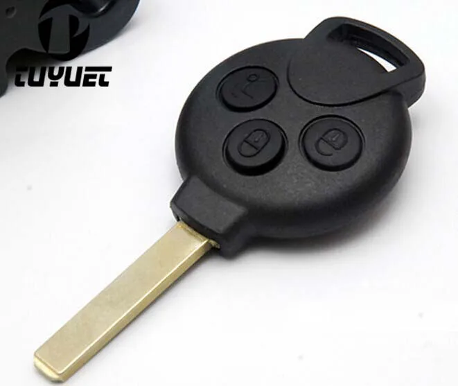 3 Buttons Remote Key Shell FOB Car Key Case For Benz Smart Fortwo Uncut Blanks
