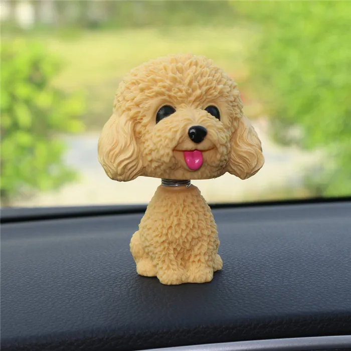 Teddy Yellow Автомобильный орнамент, милый качающий головой, кивающая собака, кукла, Автомобильный интерьер, приборная панель, украшение, качающаяся голова, щенок, фигурка, игрушки, аксессуары - Название цвета: Teddy Yellow
