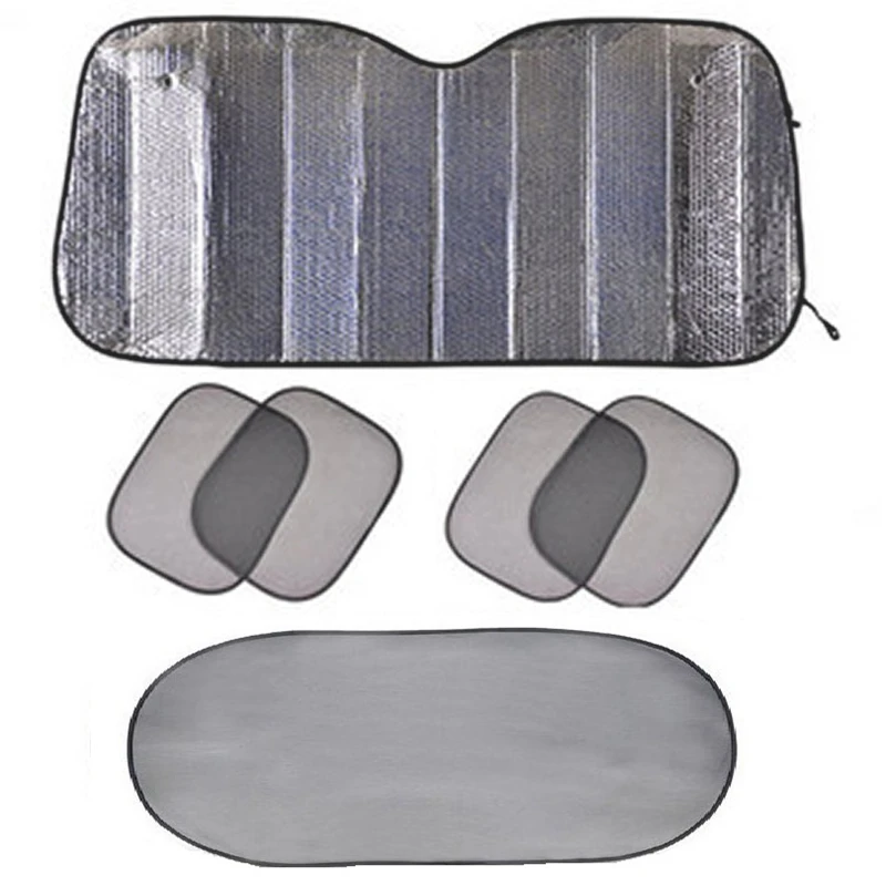 

MotoLovee 6Pcs Car Front Side Windows Sun Shade Auto Sun Visor Curtain Car Styling Covers Window Suction Foils Solar Protection