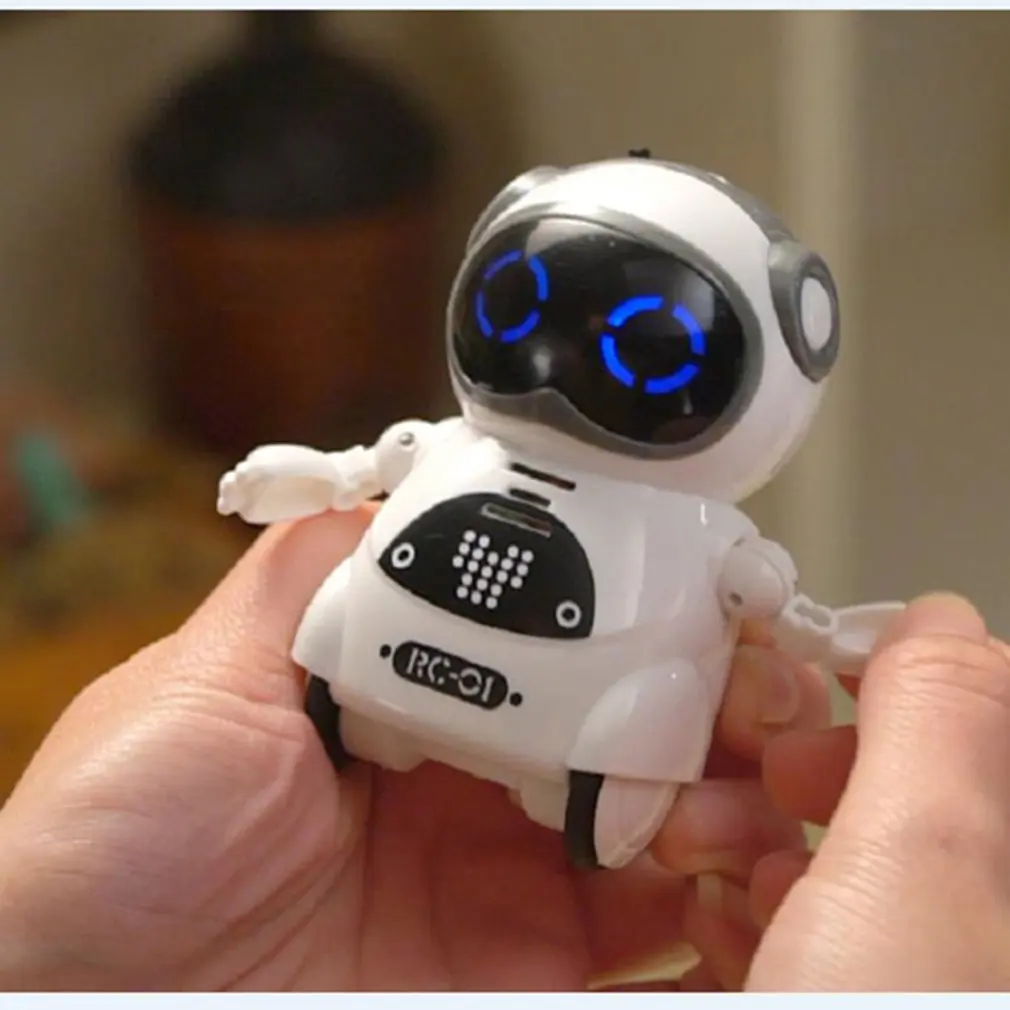 Горячая Интеллектуальный Мини карманный робот ходьба музыка танец свет распознавание голоса разговора Повторите смарт-игрушки для детей интерактивный