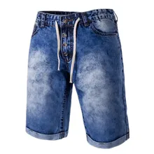 Модные мужские джинсовые шорты летние мужские повседневные джинсы шаровары короткие мужские высотой до колена короткие бермуды мужские джинсы шорты для мужчин