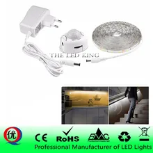 Светодиодный светильник с датчиком движения 12 В постоянного тока, гибкий светодиодный светильник с автоматическим включением/выключением, 1 м, 2 м, 3 м, 4 м, 5 м, 10 м, SMD2835, светильник для кровати с питанием от источника питания