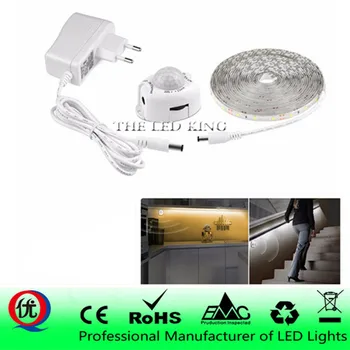 

DC12V LED Strip Motion Sensor Light Auto ON/OFF Flexible LED Tape 1M 2M 3M 4M 5M 10M SMD2835 Bed light with power supply