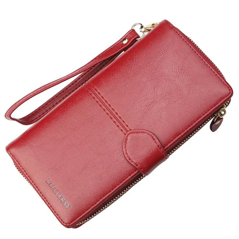 

Baellerry Women Clutch 2018 New Wallet Leather Ladies Wallets Female Long Walet Woman Zipper Purse Money Bag for Phone Coin Card