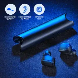 KISSCASE двойной беспроводной Bluetooth наушники гарнитура Водонепроницаемый Спорт 3D стерео звук наушники с магнитной зарядной коробкой
