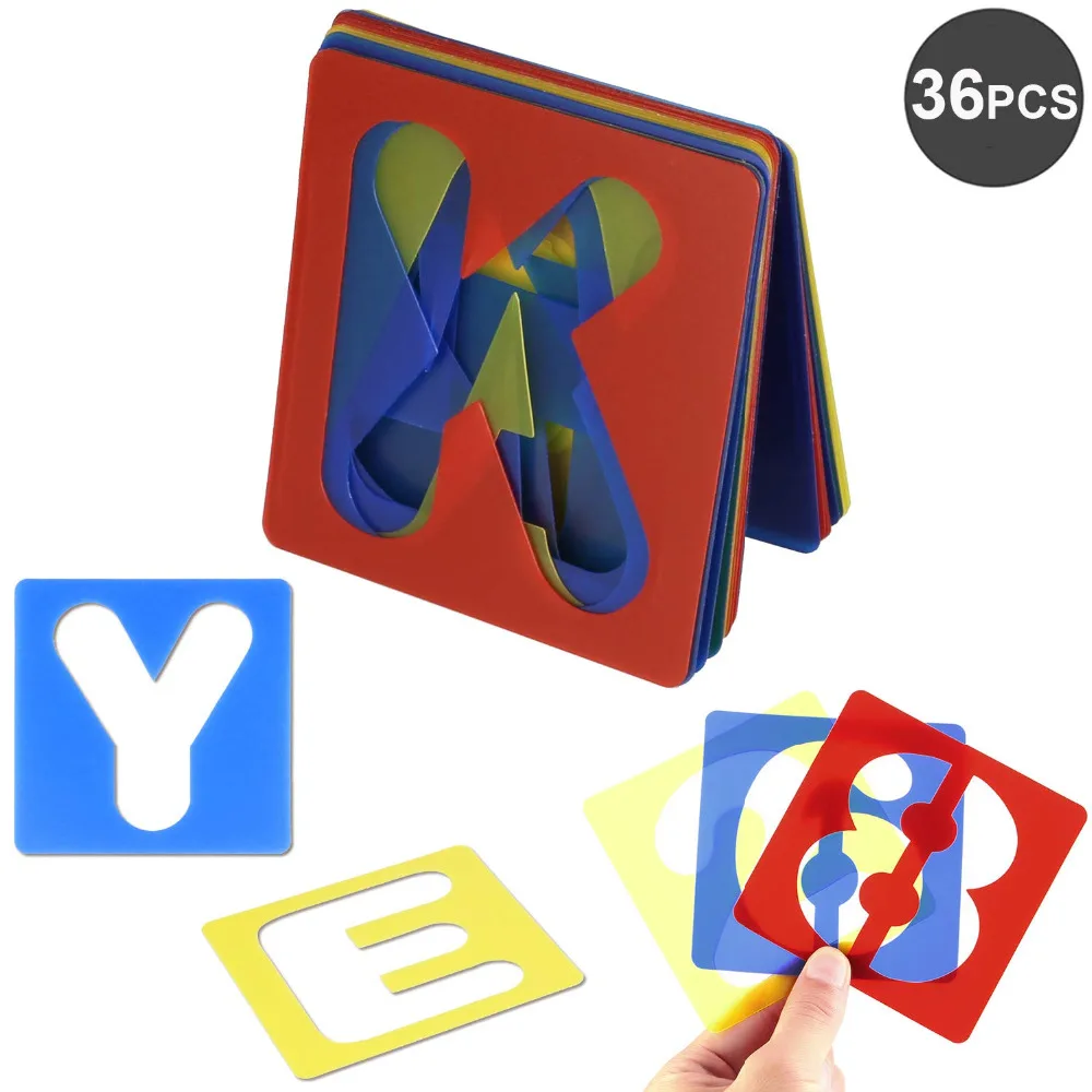 

36Pcs Alphabet Stencils&Number Stencils Set Plastic Letter For Painting Learning DIY Craft Project Scrapbooking Card Journaling