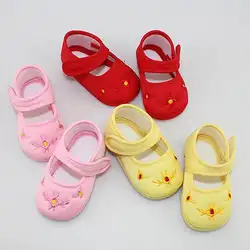 Модные милые кроссовки пинетки с цветочной вышивкой для маленьких мальчиков и девочек