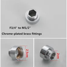 2 шт./лот смеситель для душа мужской и женский суставов фитинги мужского и женского суставов хромированная латунь фитинги F3/ " до M1/2"