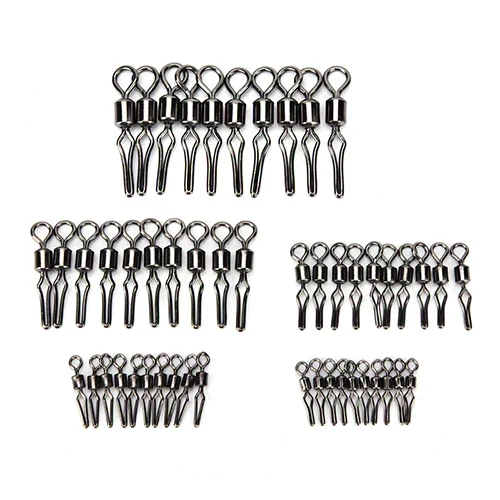 

100 Pcs/lot High Quality fishing swivels with snap Swivel with side line clip fishing tackle fishhooks fishing connector