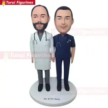 Мужской медсестер на заказ, Свадебный Топпер, персональный свадебный торт для геев, статуэтка, мужские свадебные подарки, доктор