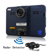 Otstrive 7 inch GPS Navigation Android GPS DVR 16G Radar Detector Rear View Dual Camera Allwinner A33 Quad Core WiFi Dash Camera