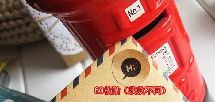Vintage LOMO card set /with envelopes and stickers /60 sheets gift greeting cards per set