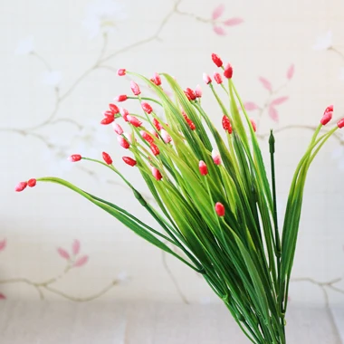 Zinmol 7-forks мини фрукты травы растения искусственные цветы Свадебные украшения Флорес букет для дома вечерние и офисные 6 цветов - Цвет: red