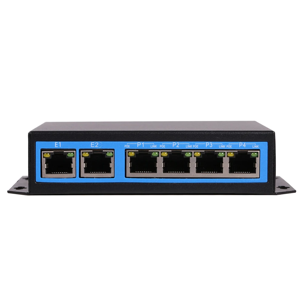 

AZISHN 4-Port IEEE 802.3af PoE Network Switch 10/100M Mbps over ethernet Optical Transmission 15.4W For IP Cam System PoE Switch