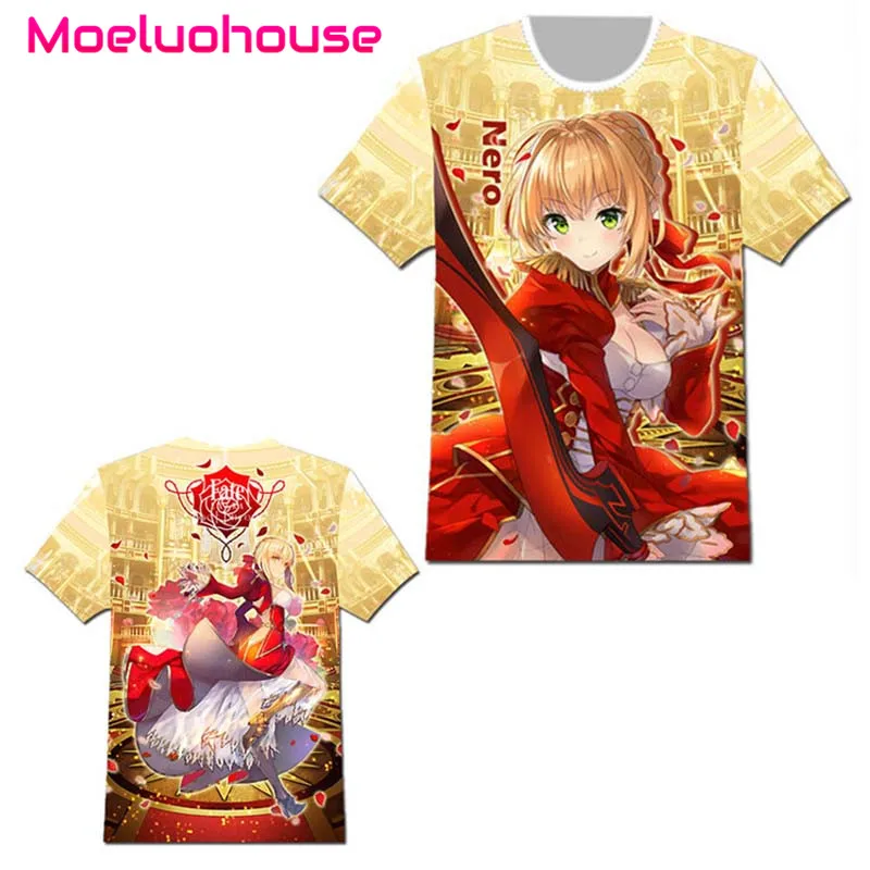 

Fate/EXTRA Last Encore Saber Nero Anime T shirt Cosplay Costume Tee Tops Short Sleeve Casual Clothing Women Men Unisex