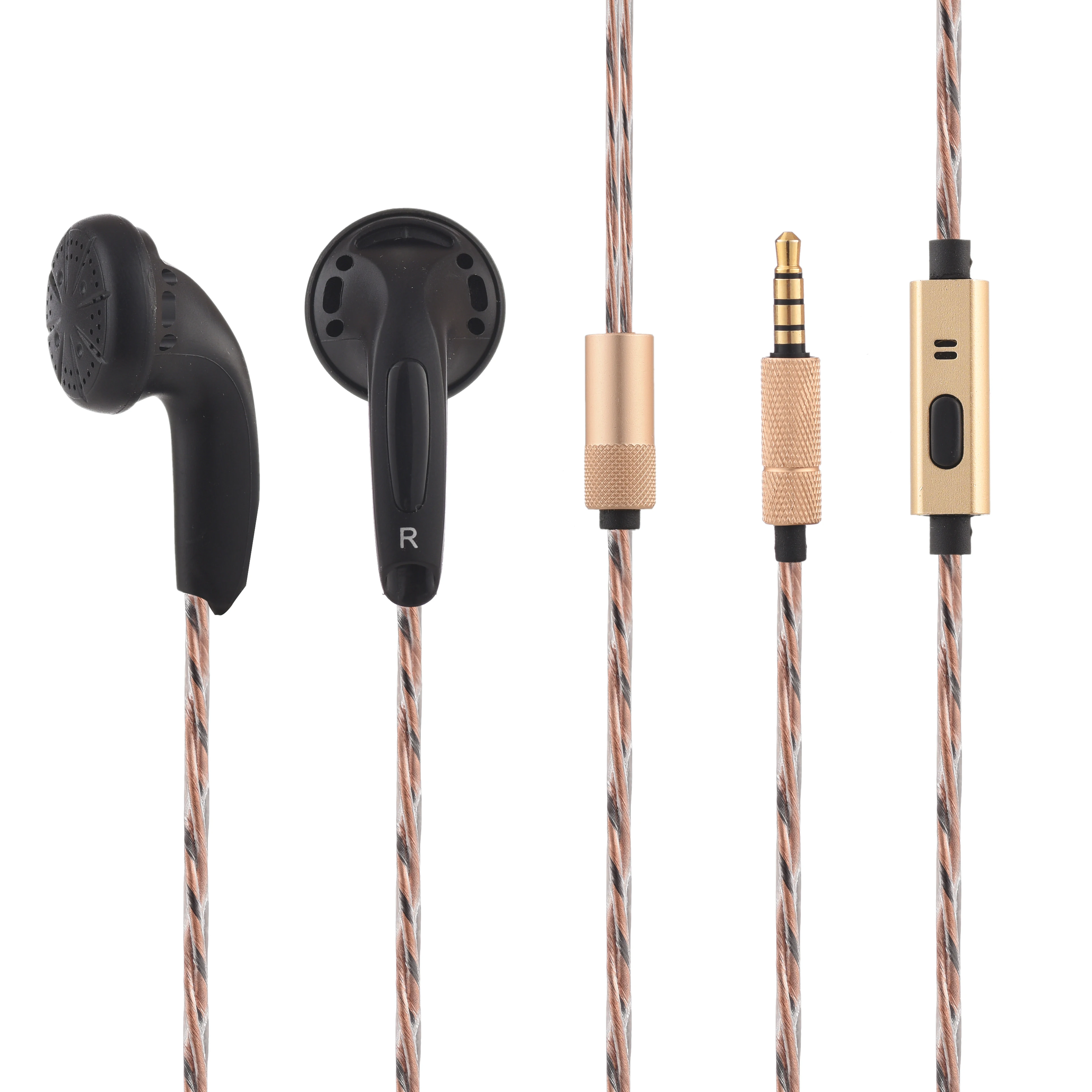 DIY EMX500 наушники вкладыши с плоской головкой микрофоном HiFi бас DJ тяжелый качество