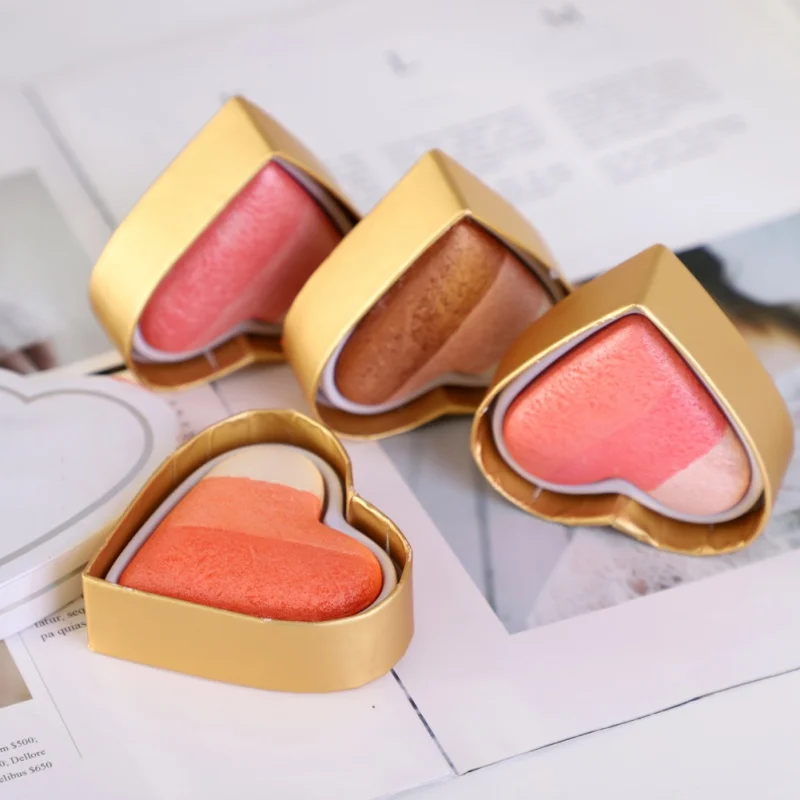 New Heart-shaped Eye Shadow Bronzers & Highlighters Blush Multifunction Brighten Maquiagem Eyeshadow Pallete Make Up