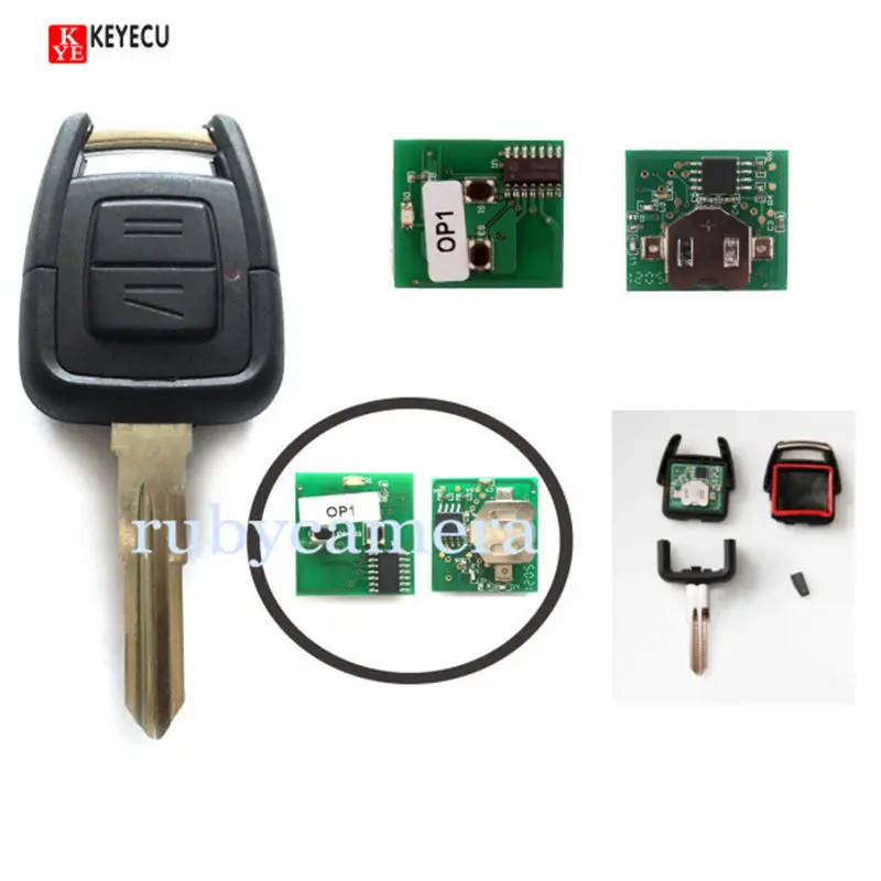 

KEYECU 2 Button Remote Key + New Remote & Transponder ID40 For Vauxhall Opel Astra Vectra Zafira 433.92MHz