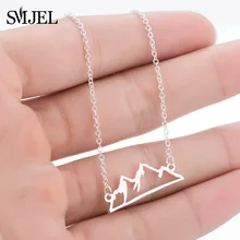 SMJEL minimalista de nieve collar con dije en forma de montaña senderismo al aire libre gama de la montaña de Colorado colgantes collares joyería regalos de escalada
