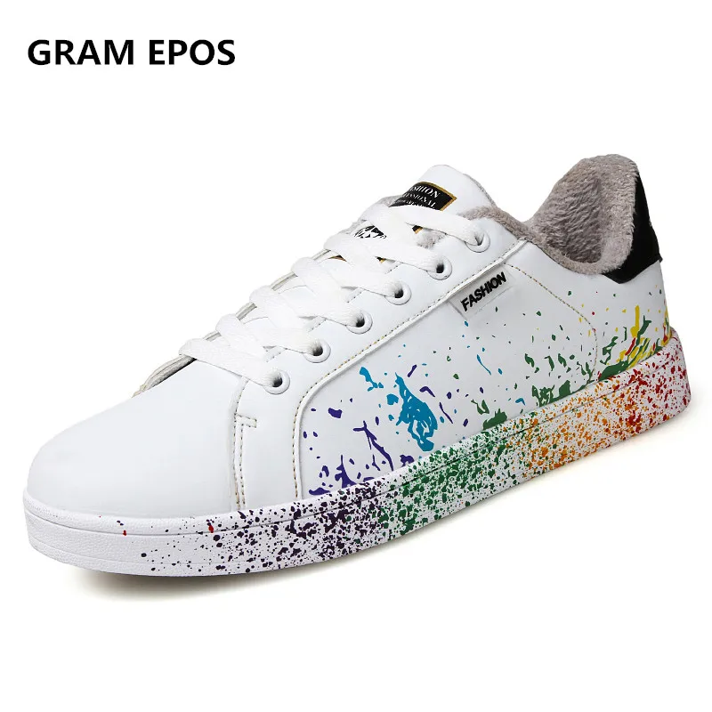 

GRAM EPOS Unisex Autumn winter Warm plush big size 46 sneaker man winter lace up shoes couple tenis Masculino Esportivo Zapatos