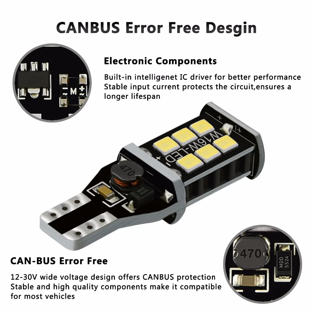 2 шт. T15 W16W светодиодный лампы 2835SMD светодиодный 921 912 резервные фары заднего хода автомобиля для hyundai Santa Fe ix35 ix20 ix55 матрица Tucson Veloster