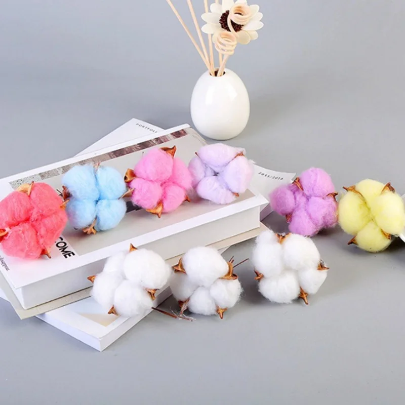 

5pcs Artificial kapok head natural dried flower cotton wedding home Christmas decoration supplies DIY wreath bouquet gift box