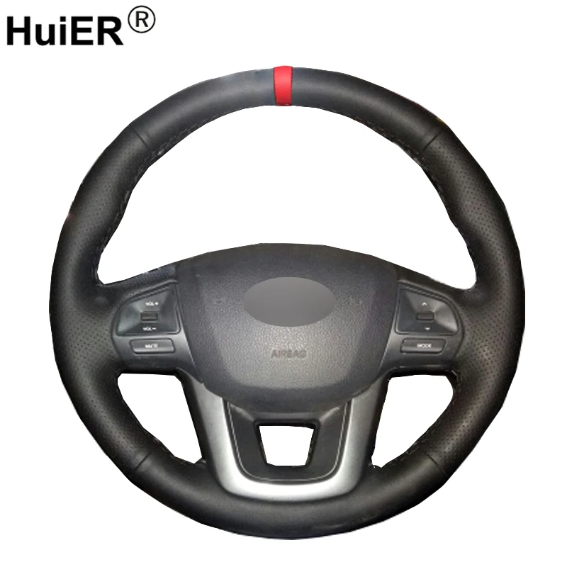 Дышащий красный маркер HuiER ручной работы для Kia K2 Rio 2011 2012 2013 рулевое колесо