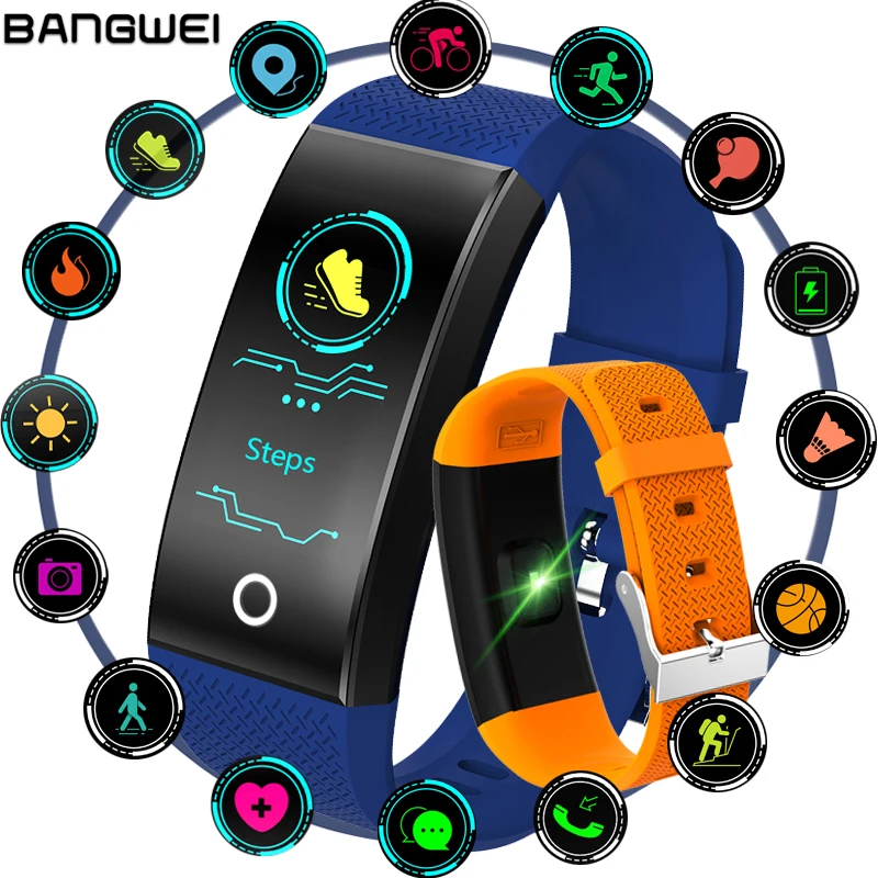 

smart watches BANGWEI Sport Watch wristband bluetooth heart rate message reminder Sleep Monitoring for IOS Android phone +Box