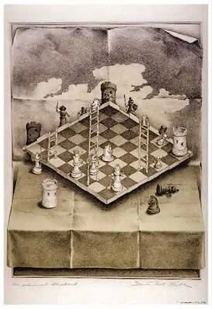 

Home Decor Folded Chess Set ative-Silk Art Poster Wall Sticker Decoration Gift