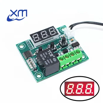 

50PCS W1209 DC 12V heat cool temp thermostat control switch temperature controller thermometer w1209 led digital thermostat 50CM