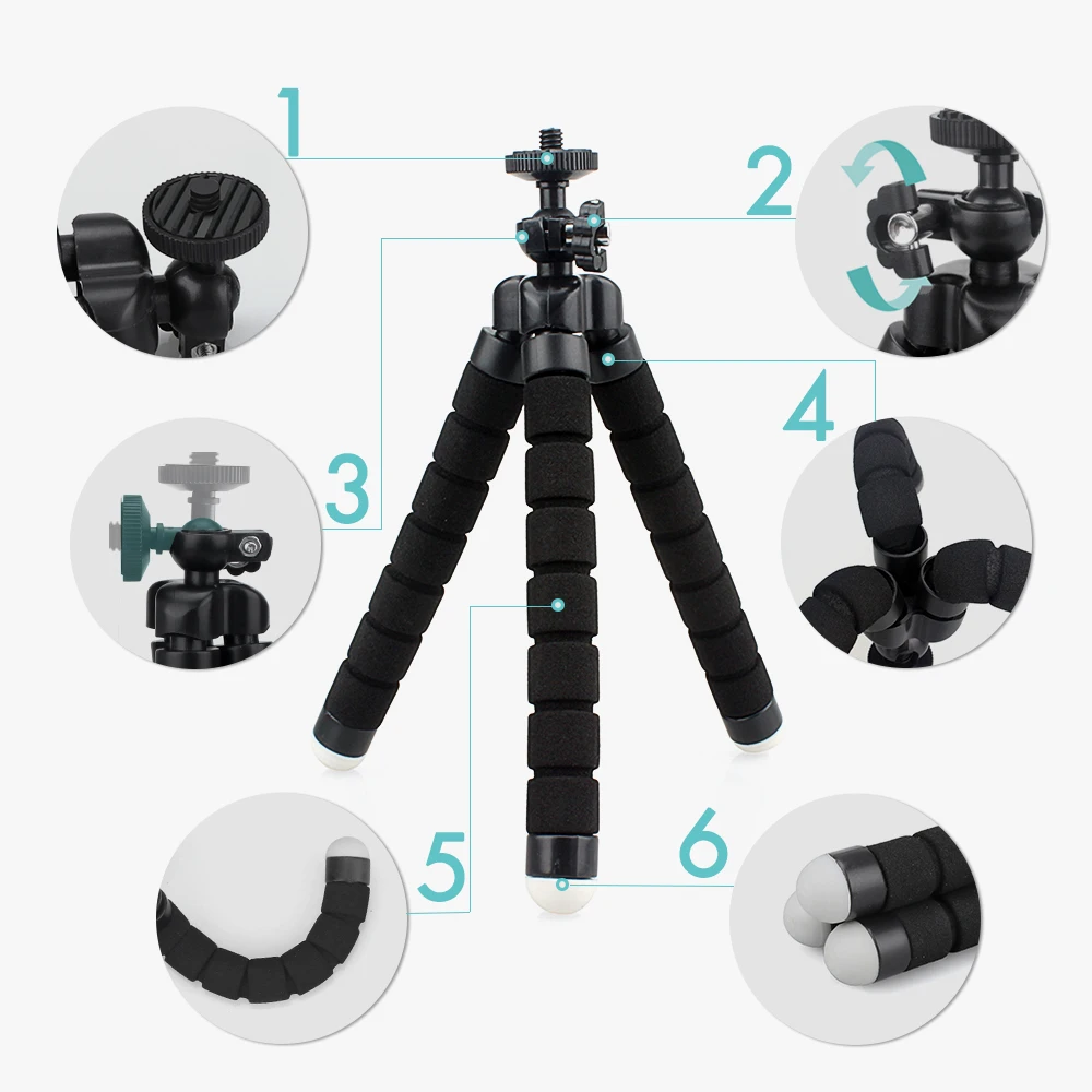 Vamson Mini Tripod for Phone Flexible Leg Gorillapod Octopus
