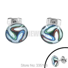 Эмалированные серьги «Футбол» Кубок мира Бразилия ювелирные изделия из нержавеющей стали серьги-гвоздики SJE370092