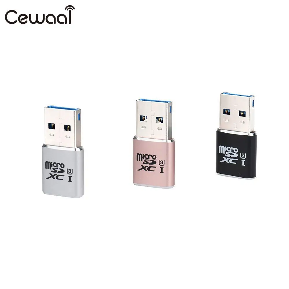 Cewaal USB 3.0 Mini Micro SD SDXC Алюминий сплав чтения карт памяти адаптера разъем Mini Card Reader черный серебристый цвета розового золота