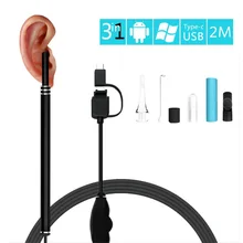 3-в-1 очистки уха эндоскопа HD Visual инструмент для чистки ушей многофункциональная Ушная палочка с мини Камера Ухо Нос здравоохранения инструмент для очистки