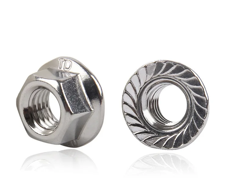 304 Stainless Steel M3 M4 M5 M6 M8 M10 M12 Hex Hexagon Flange Nuts Anti