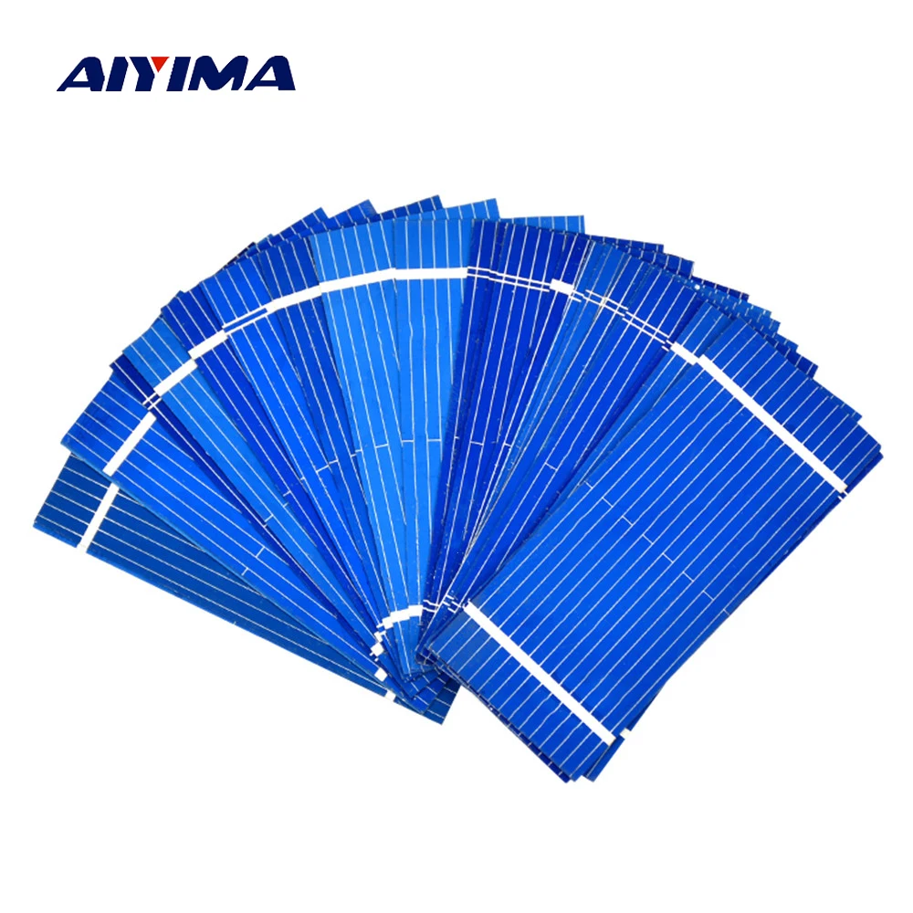 

Aiyima 100pcs Mini 52*22MM 0.19W Solar Panel Polycrystalline Solar Panel Battery Cell DIY Phone Charging