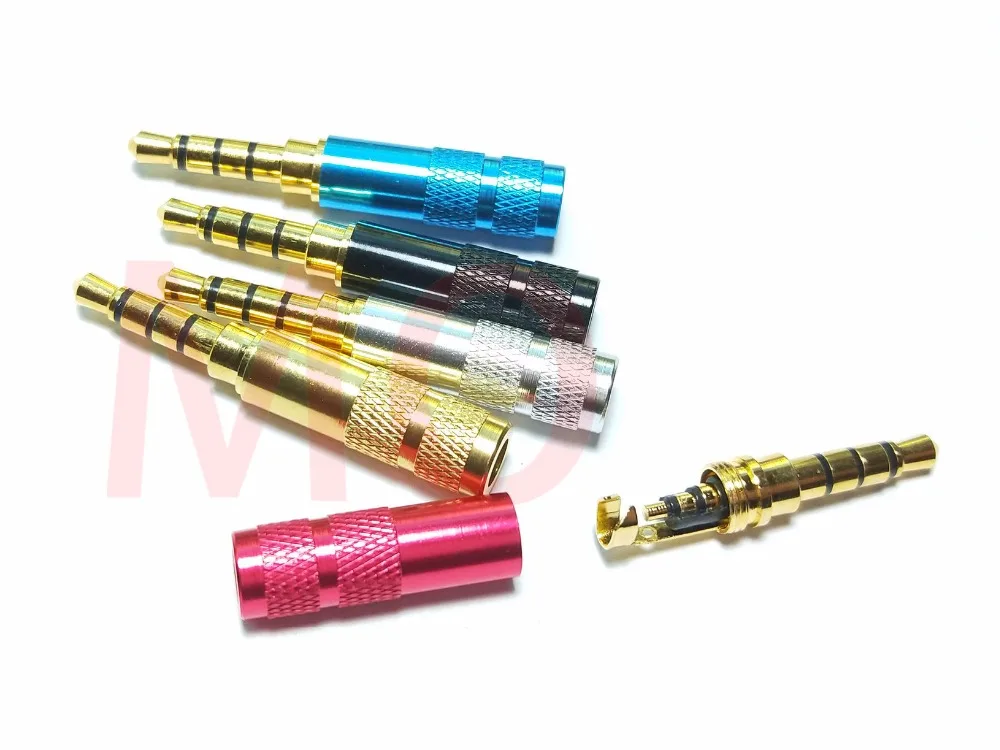 100pcs mini 3 5mm 4 Pole Male Repair Headphone Jack Plug Metal Audio Soldering