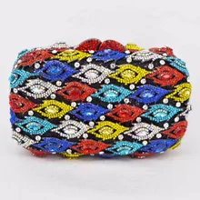 Очки Bling Для женщин вечерняя сумочка; BS010 палец кольцо бриллиантами Ежедневные клатчи Кошелек вечерняя сумочка; BS010 Стразы кристалл кошелек Золотой глаз 524