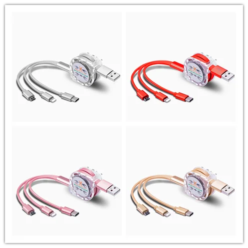 

3 in 1 USB charger Cable Retractable Micro USB Type C for Samsung Galayxy A50 m30 s8 s9 S10 A3 A5 A7 2018 A10 Huawei honor CABO